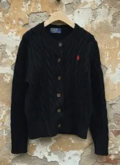 POLO Ralph Lauren Classic ケーブル ニット カーディガン (Blac