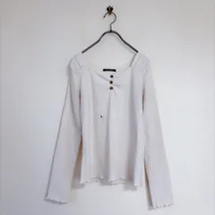 【INGNI】イング(M)長袖 Tシャツ カットソー 無地 リブ　スクエアネック