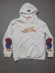 フリー ORR LAB 魚 グラフィック 刺繍 フード付きTシャツ