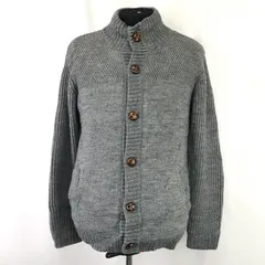 URBAN RESEARCH/アーバンリサーチ★裏地フリース/ニットブルゾン【40/メンズL/gray】エルボーパッチ/カーディガン/Tops/sweater◆BJ116-e