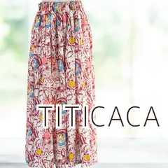USED TITICACA フラワーデザインロングフレアスカート フリーサイズ レディース チチカカのサムネイル