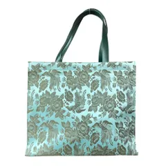 フェイラー FEILER 総柄 花柄 鳥柄 トートバッグ ハンドバッグ グリーン