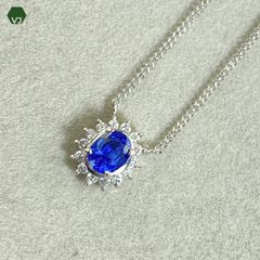 33-28】サファイア ダイヤモンド ネックレス S0.82/D0.08ct - メルカリ