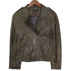 MANI マーニ 秋冬 本革★ リアル ラム レザー ダブル ライダース ジャケット ブルゾン Sz.L レディース