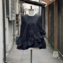 21ss 2021 Drawer ドゥロワー コットン シルク フリル ノースリーブ シャツ ブラウス D SP CO/SI N/SLV FRL BL サイズ 36 定価107,800円