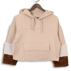AZUL by moussy アズール マウジー 秋冬 Fファー切替★ ストレッチ 裏起毛 プルオーバー パーカー Sz.M レディースのサムネイル