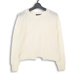 MICHEL KLEIN ミッシェルクラン 秋冬 モヘヤ混★ ケーブル ニット セーター Sz.38 レディース 白