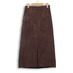 YECCA イエッカ 秋冬 ストレッチ Fスウェード★ タイト ロング スカート Sz.M レディース 茶色 ブラウン