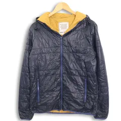 JOURNAL STANDARD ジャーナルスタンダード 中綿★ 裏イエロー ダブルジップ フーディー ジャケット ブルゾン Sz.L メンズ 紺