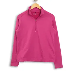 NIKE GOLF ナイキ ゴルフ ロゴ 裏起毛★ ストレッチ ハーフジップ プルオーバー ラグラン シャツ Sz.XL レディース 大きい