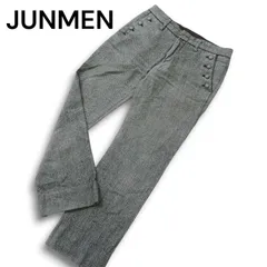 JUNMEN ジュンメン 秋冬 ウール★ ヘリンボーン ストレート スラックス パンツ Sz.S メンズ 灰 グレーのサムネイル