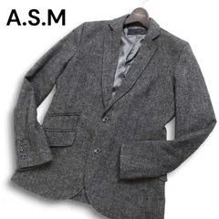 A.S.M アトリエサブ メン 秋冬 総裏 ウール★ ツイード テーラード ジャケット シングル Sz.M メンズ ASMのサムネイル