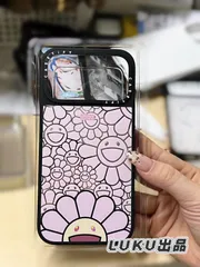 MagSafe対応 人気 村上隆 ピンクフラワー 鏡面 iPhoneケース CASETiFY 耐衝撃 ケースティファイ スマホケース iPhone17/17Pro/16Pro/16/15/14/13/12 多機種対応