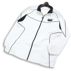 CANTERBURY カンタベリー ラグビー 通年 COOLMAX ロゴ★ ジップ ジャケット ブルゾン Sz.XL メンズ 白 大きいサイズのサムネイル
