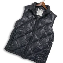 CAMP7 キャンプセブン 秋冬★ 微光沢 ナイロン キルティング ダウン ベスト Sz.XL メンズ 黒 大きいサイズ