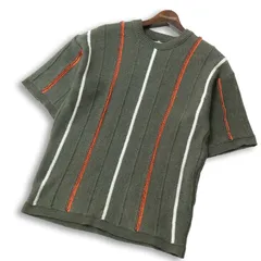 【新品 未使用】 ZARA ザラ マン 現行タグ★ ストライプ 半袖 ニット セーター Tシャツ Sz.M メンズ