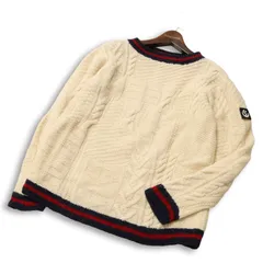 MARINE UNIFORM マリンユニフォーム 秋冬 ウール100％★ デザイン アラン編み セーター ニット Sz.M メンズ