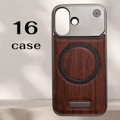 新品　iPhone 16  case  ウッド×メタル調ケース　 マット　スマート　magsefe対応　マグセーフ　ワイヤレス充電　スマホケース