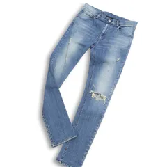 wjk black ダブルジェイケイ ダメージ加工★ ストレッチ デニム スキニー パンツ ジーンズ Sz.2 メンズ 日本製のサムネイル