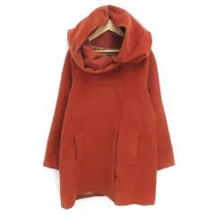 カスタネ Kastane コート ロング丈 スタンドカラー ビッグフード付き シングルボタン F 茶 ブラウン /FF3