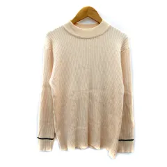 ディスコート Discoat リブニット カットソー 長袖 クルーネック 無地 M ライトベージュ /SY47