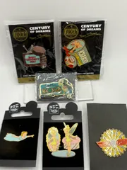 【6点まとめ】ディズニー ピンバッジ コレクションセット／100周年／ティンカーベル／Davy Crockett／102／限定品多数