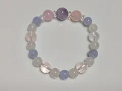 パワーストーン　天然石　ブレスレット　ローズクォーツ他　15cm　No.344