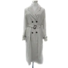 アーバンリサーチ URBAN RESEARCH ITEMS シアートレンチコート スプリングコート ロング丈 無地 ウエストベルト付き F オフホワイト /YS2