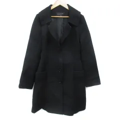 ジルスチュアート JILL STUART コート ロング丈 オープンカラー ウール シングルボタン M 黒 ブラック /FF3 ■MO