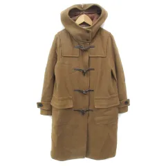 ナノユニバース nano universe ダッフルコート フード付き ロング丈 スタンドカラー ウール 38 茶 ブラウン /FF3