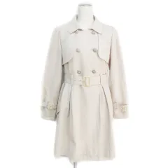 アプワイザーリッシェ Apuweiser-riche トレンチコート スプリングコート ロング丈 ラウンドカラー ダブルボタン ベルト付き 1 ベージュ /FF3