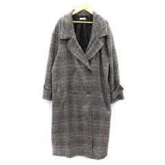 クラシカルエルフ CLASSICAL ELF チェスターコート ロング丈 グレンチェック柄 ダブルボタン オーバーサイズ L グレー /SY8