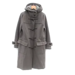 ナノユニバース nano universe ダッフルコート ロング丈 フード付き ウール 36 グレー /HO20