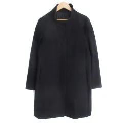 コムサイズム COMME CA ISM コート ロング丈 スタンドカラー ウール シングルボタン 9 紺 ネイビー /FF4