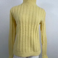 J.CREW タートルネック リブニット セーター S イエロー ウール混 レディース　20251104-0015