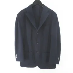 リングヂャケット RING JACKET テーラード ジャケット 背抜き 50 紺系 ネイビー 日本製 ポケット 毛 ウール 裏地 無地