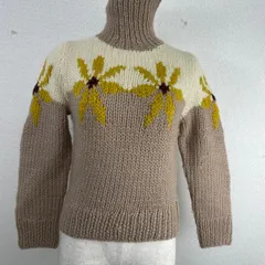 NICE CLAUP（ナイスクラップ）／ウール100％ タートルネック 手編み風 ノルディック柄 ニット セーター　20251104-0006