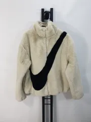 ナイキ フリース ビックスウォッシュ PLUSH ポウパー ジャケット アイボリー 白 m