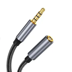 【新品】 3.5mm オーディオ延長ケーブル イヤホン 延長 AUX ステレオミニプラグ 4極 24K金メッキコネクタ 多重シールド 信号ロス低減 マイク付きイヤホン対応 ヘッドホン スマホ PC テレビ 車 カーオーディオに対応 0.5m 1m 2m (