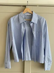 ザラ クロップド ストライプ シャツ