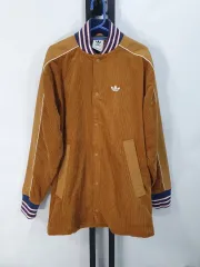 アディダス コーデュロイ スタジャン ジャケット ブラウン xs