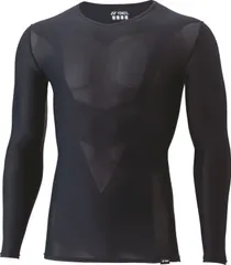 ヨネックス YONEX ユニVネック長袖シャツ 機能インナー コンプレッション アスリートモデル アンダーウエア 着圧 UVカット ストレッチ 試合 トレーニング メンズ レディース  STBA1023 007 ブラック