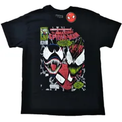スパイダーマン　Tシャツ　S 実寸はLぐらい　黒　ヴェノム　カーネイジ　新品 *
