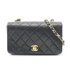 シャネル CHANEL ショルダーバッグ ミニマトラッセ フルフラップ ブラック ラムスキン（羊革） ミニマトラッセ フルフラップ チェーンショルダー レディース