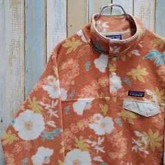HA91☆パタゴニア☆シンチラスナップT☆ボタニカル柄☆ワンポイントロゴタグ☆L