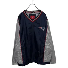 【NFL】 ニューイングランド・ペイトリオッツ チームロゴ刺繡 Vネックプルオーバージャケット S-3813