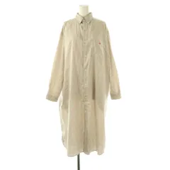 ダントン DANTON オックスフォードボタンダウンシャツドレス ワンピース 長袖 ロング ストライプ 36 モカ キナリ /NR ■OS