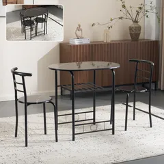 「大人気商品」全新品 円形 ダイニング 3点セット ダイニングテーブル ダイニングセット 食卓 チェア2脚 コンパクトサイズ 2人掛け おしゃれ コンパクト マットレス