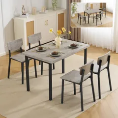 「数量限定セール」 ダイニングセット 4人掛け 四角いテーブル 幅110cm モダン 北欧風 コンパクト シンプル 木目調 防水 食卓テーブル チェア4脚セット 現代風 おしゃれ ダイニングチェア 四人用 椅子 壁付け