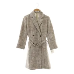 スナイデル SNIDEL ジャケットミニワンピ ツイードワンピース 七分袖 1 ライトブルー ブラウン /HK ■OS ■SH